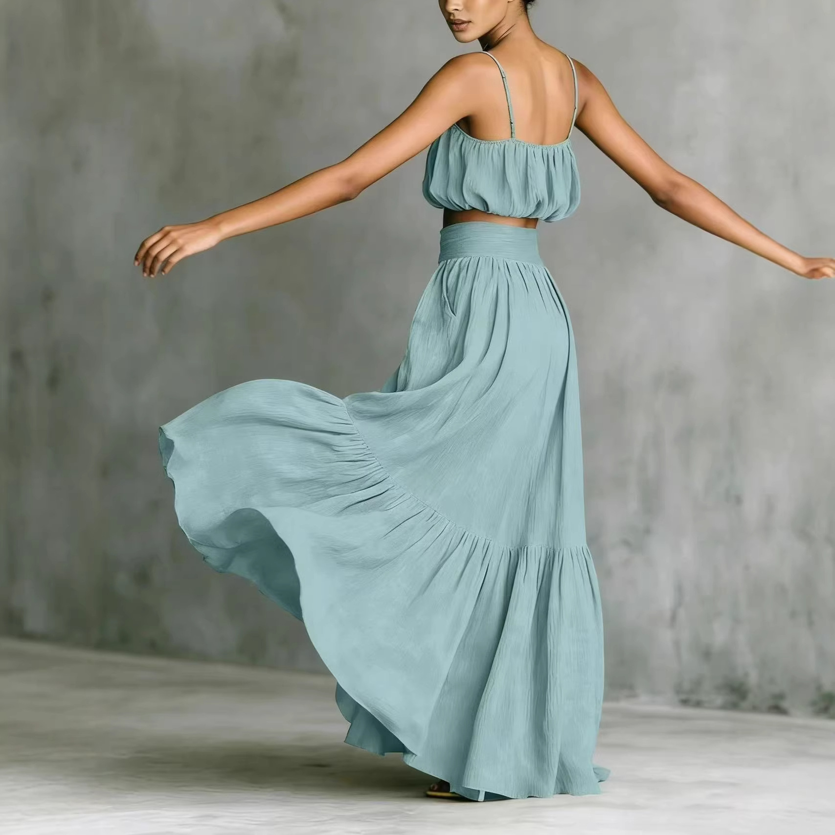Boho Summer Beach Maxi Dress - Kadınlar İçin Yazlık 2 Parça Takım,