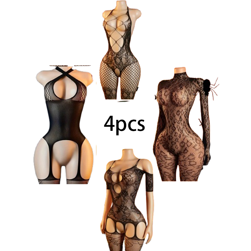 Lingerie - 4 Parçalı Seksi İç Çamaşırı Seti:
