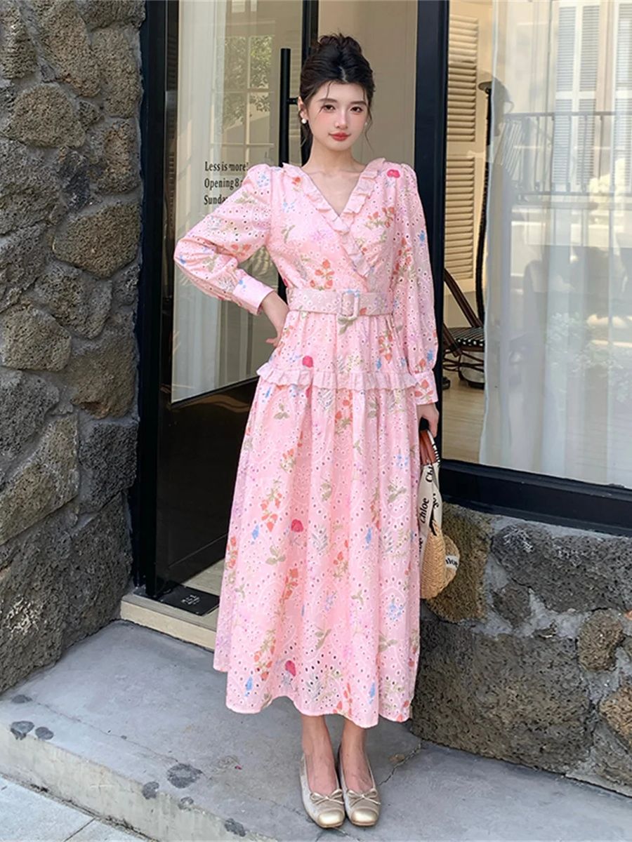 Fransız Romantik Tarzı Fener K - French Vintage Floral Midi Dress incelemesi ve fiyatı