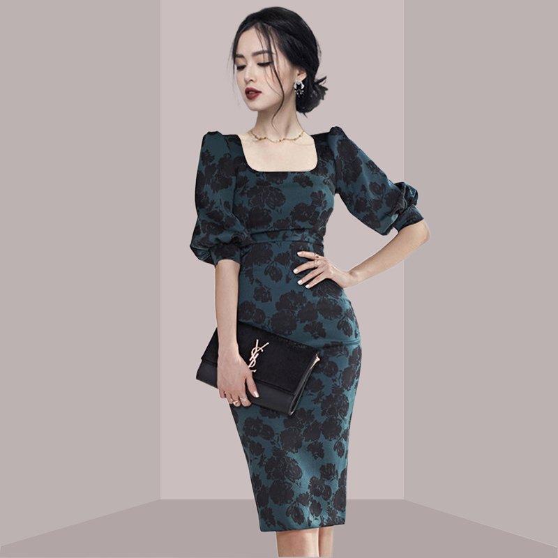 Zarif, Bayan Esintili, Çiçek D - French Vintage Floral Midi Dress incelemesi ve fiyatı
