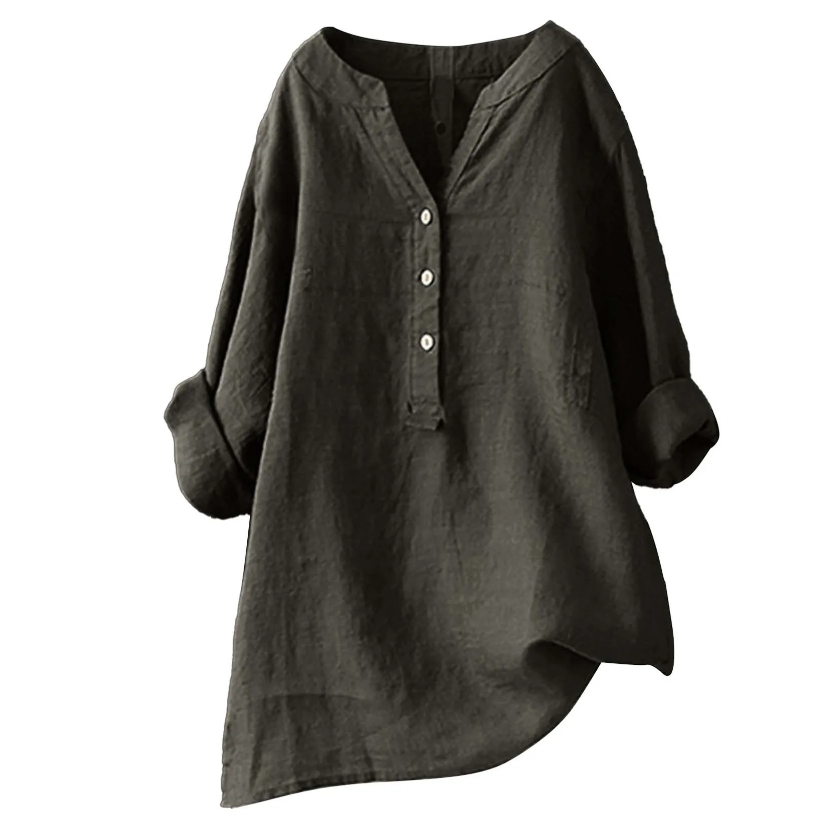 Uniseks Kadın Erkek Pamuklu Ke - Casual Loose Linen Shirt Dress incelemesi ve fiyatı