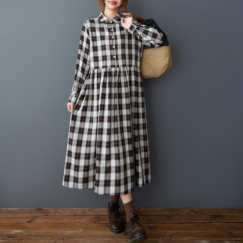 İlkbahar Sonbahar Gevşek Kore  - Korean Style A Line Shirt Dress incelemesi ve fiyatı