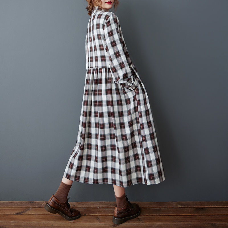 İlkbahar Sonbahar Gevşek Kore  - Korean Style A Line Shirt Dress incelemesi ve fiyatı