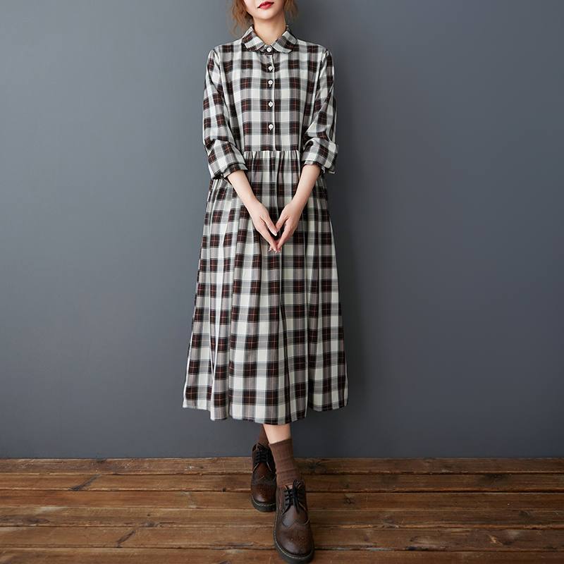 İlkbahar Sonbahar Gevşek Kore  - Korean Style A Line Shirt Dress incelemesi ve fiyatı